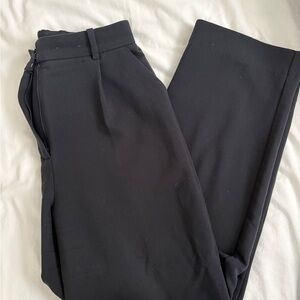 Abercrombie & Fitch Black High-Rise Tapered Trousers